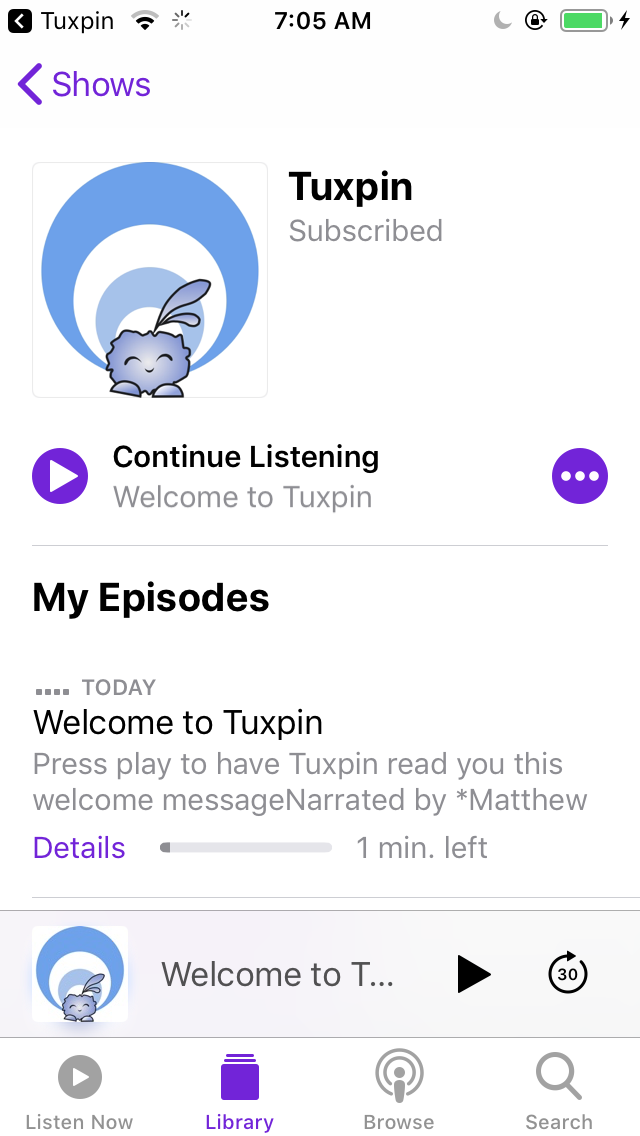 apple podcasts tuxpin feed